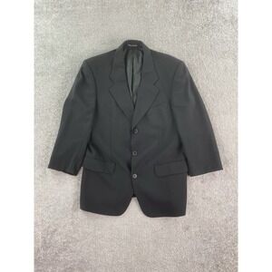 Vintage Yves Saint Laurent Suit Jacket 40 S Black Wool Solid Luxury Designer